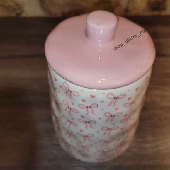 NEW HTF Light pink bow bows jar canister strawberry street coquette viral - Picture 4 of 7